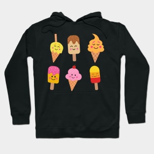 Kawaii Smiling Ice Cream and Popsicles Hoodie